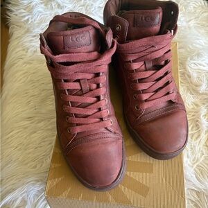 UGG High-Top Sneakers in Deep Red